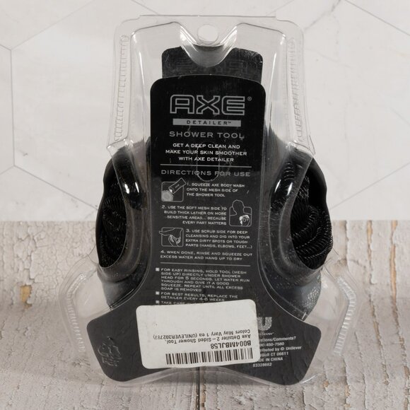 AXE Mens Shower Scrubber Tool, 2-Sided Detailer, Gray Color Exfoliator - Picture 3 of 6